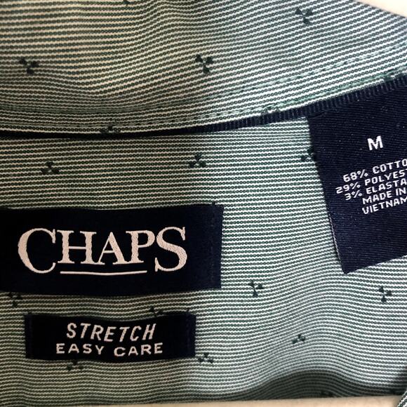 Chaps Easy Care Stretch Button Up Size Medium - Picture 3 of 5